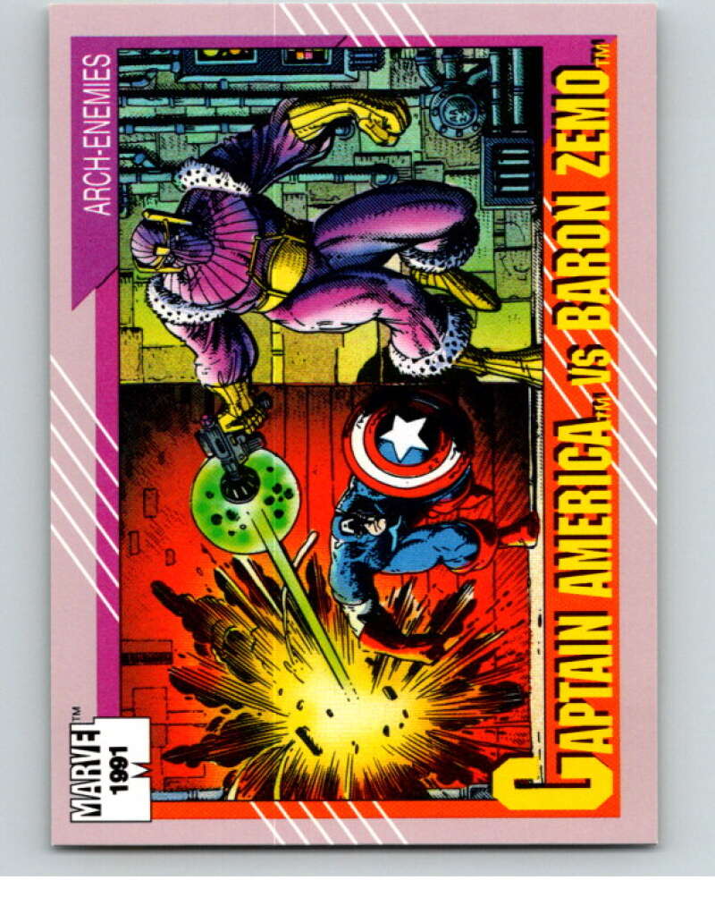 1991 Impel Marvel Universe #99 Captain America/Baron Zemo V71577 Image 1