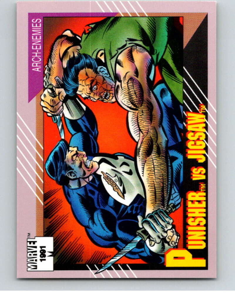 1991 Impel Marvel Universe #100 Punisher vs. Jigsaw V71580 Image 1