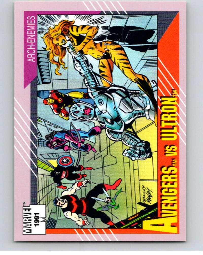 1991 Impel Marvel Universe #114 Avengers vs. Ultron V71606 Image 1
