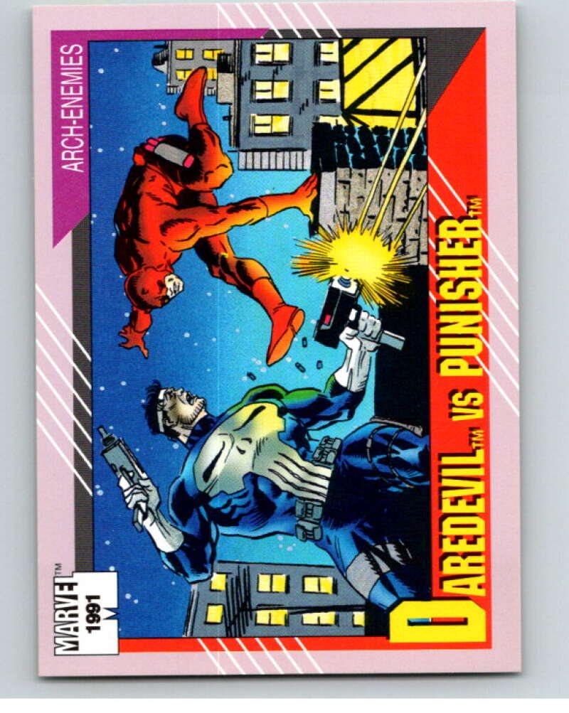 1991 Impel Marvel Universe #116 Daredevil vs. Punisher V71611 Image 1