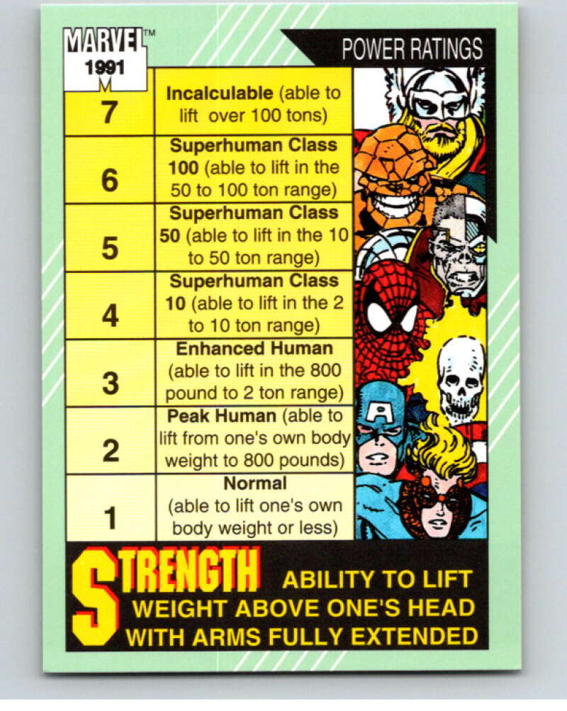 1991 Impel Marvel Universe #159 Strength/Speed V71693 Image 1
