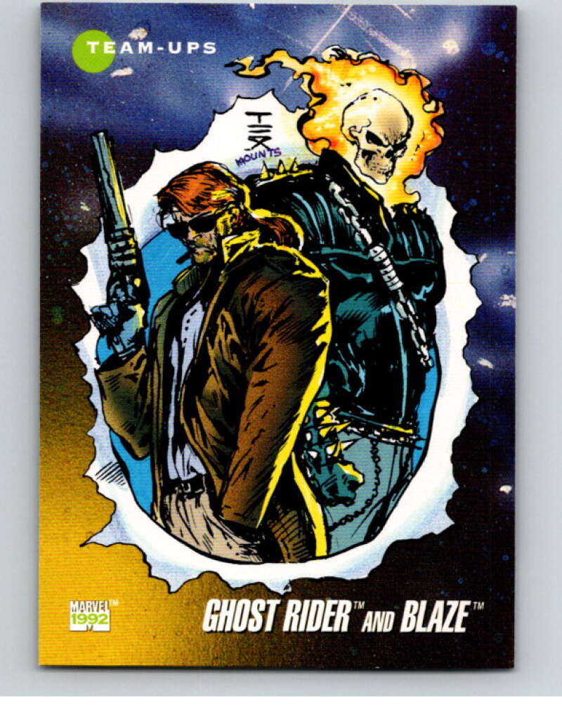 1992 Impel Marvel Universe #79 Ghost Rider and Blaze V71879 Image 1