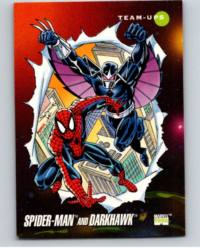 1992 Impel Marvel Universe #81 Spider-Man and Darkhawk V71891 Image 1