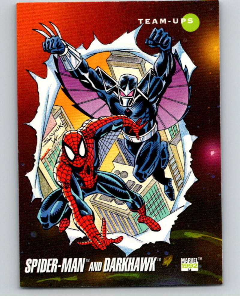 1992 Impel Marvel Universe #81 Spider-Man and Darkhawk V71892 Image 1