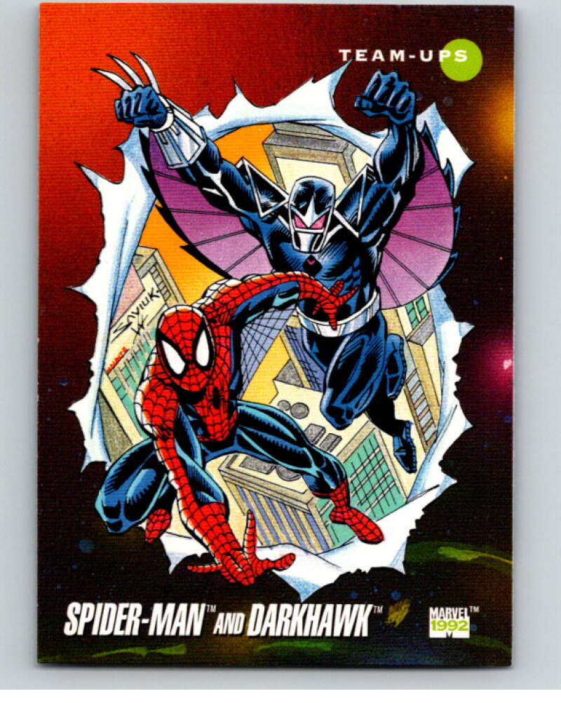 1992 Impel Marvel Universe #81 Spider-Man and Darkhawk V71893 Image 1