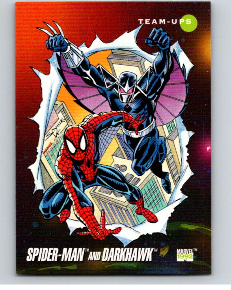 1992 Impel Marvel Universe #81 Spider-Man and Darkhawk V71894 Image 1