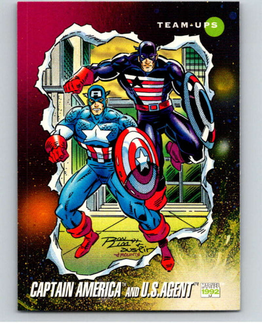 1992 Impel Marvel Universe #83 Captain America and U.S. Agent   V71898 Image 1