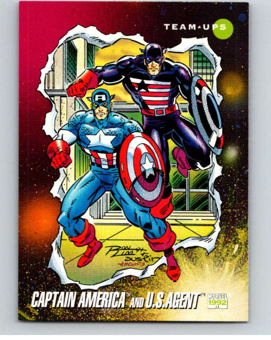 1992 Impel Marvel Universe #83 Captain America and U.S. Agent   V71899 Image 1