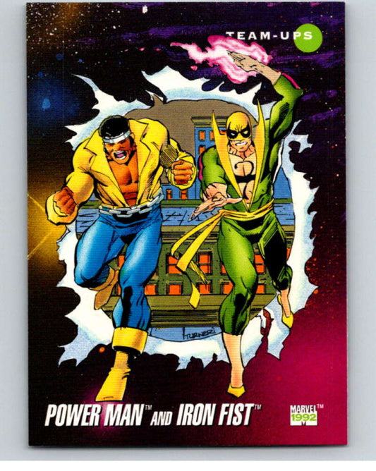 1992 Impel Marvel Universe #96 Power Man and Iron Fist   V71903 Image 1