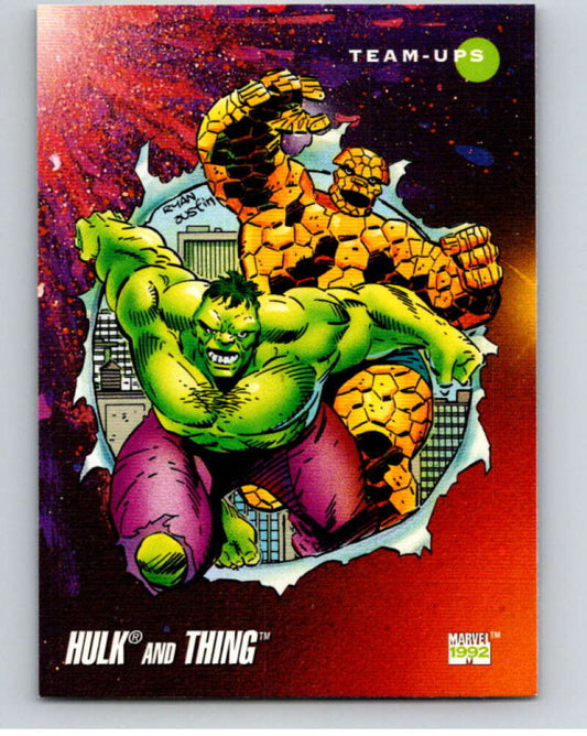 1992 Impel Marvel Universe #98 Hulk and Thing   V71907 Image 1