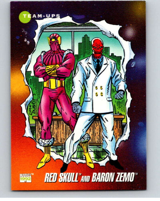 1992 Impel Marvel Universe #99 Red Skull and Baron Zemo   V71911 Image 1