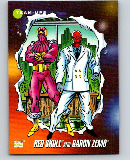 1992 Impel Marvel Universe #99 Red Skull and Baron Zemo   V71912 Image 1
