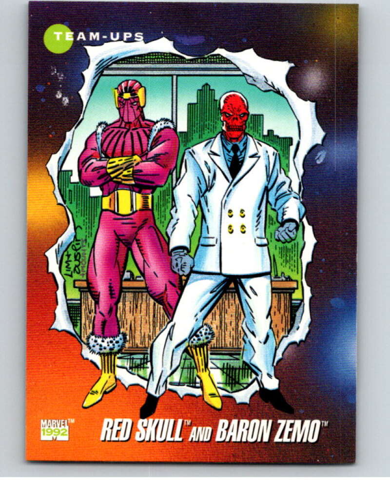 1992 Impel Marvel Universe #99 Red Skull and Baron Zemo V71913 Image 1