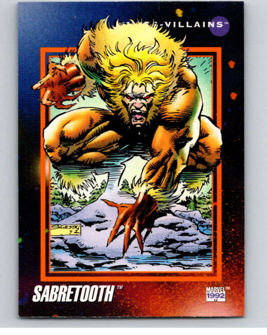 1992 Impel Marvel Universe #129 Sabretooth   V72002 Image 1