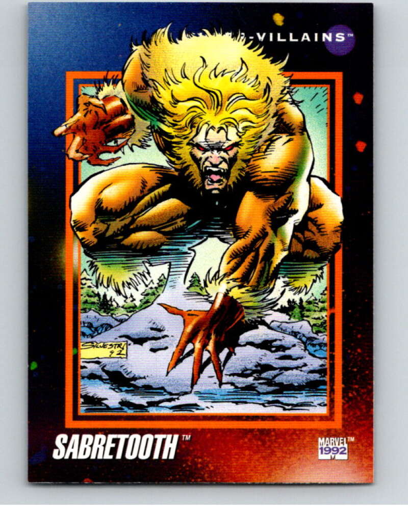 1992 Impel Marvel Universe #129 Sabretooth V72005 Image 1