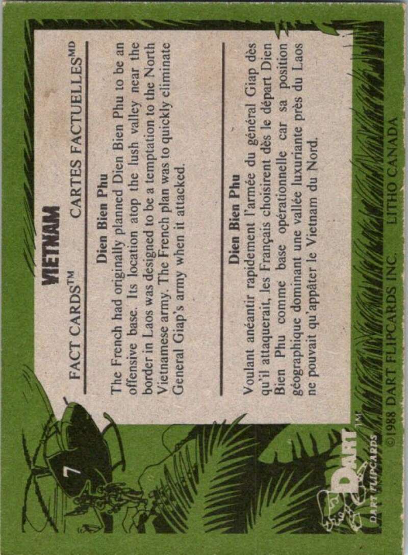 1988 Dart Flipcards Vietnam Facts Series I #7 Vietnam V72128 Image 2