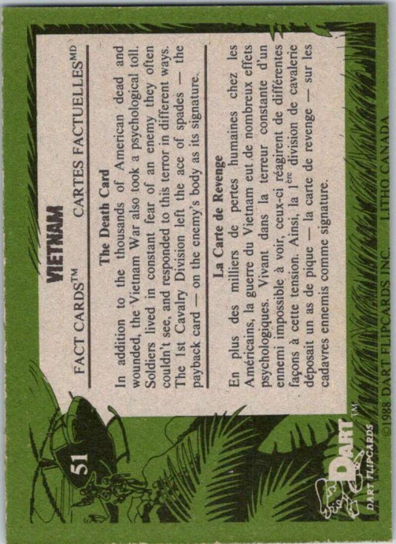 1988 Dart Flipcards Vietnam Facts Series I #51 Vietnam V72244 Image 2