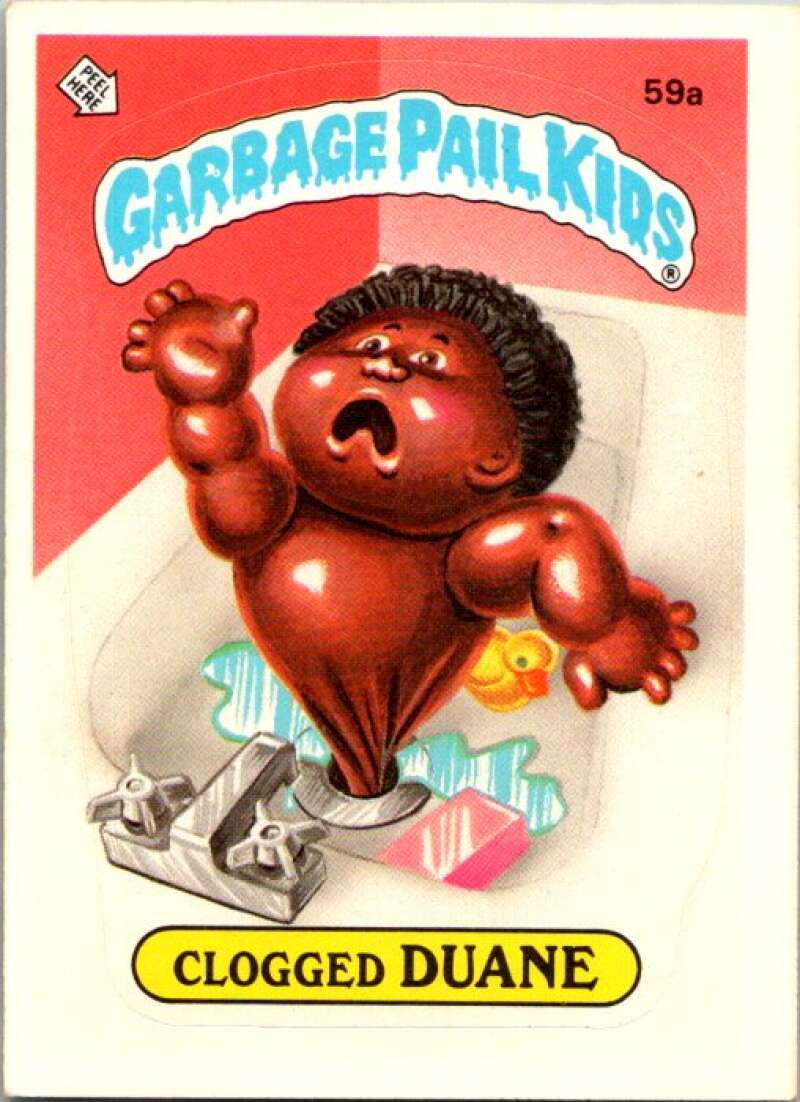 1985 Topps Garbage Pail Kids Series 2 #59a Clogged Duane V72740 Image 1