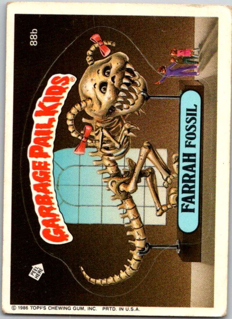 1986 Topps Garbage Pail Kids Series 3 #88b Farrah Fossil V72768 Image 1