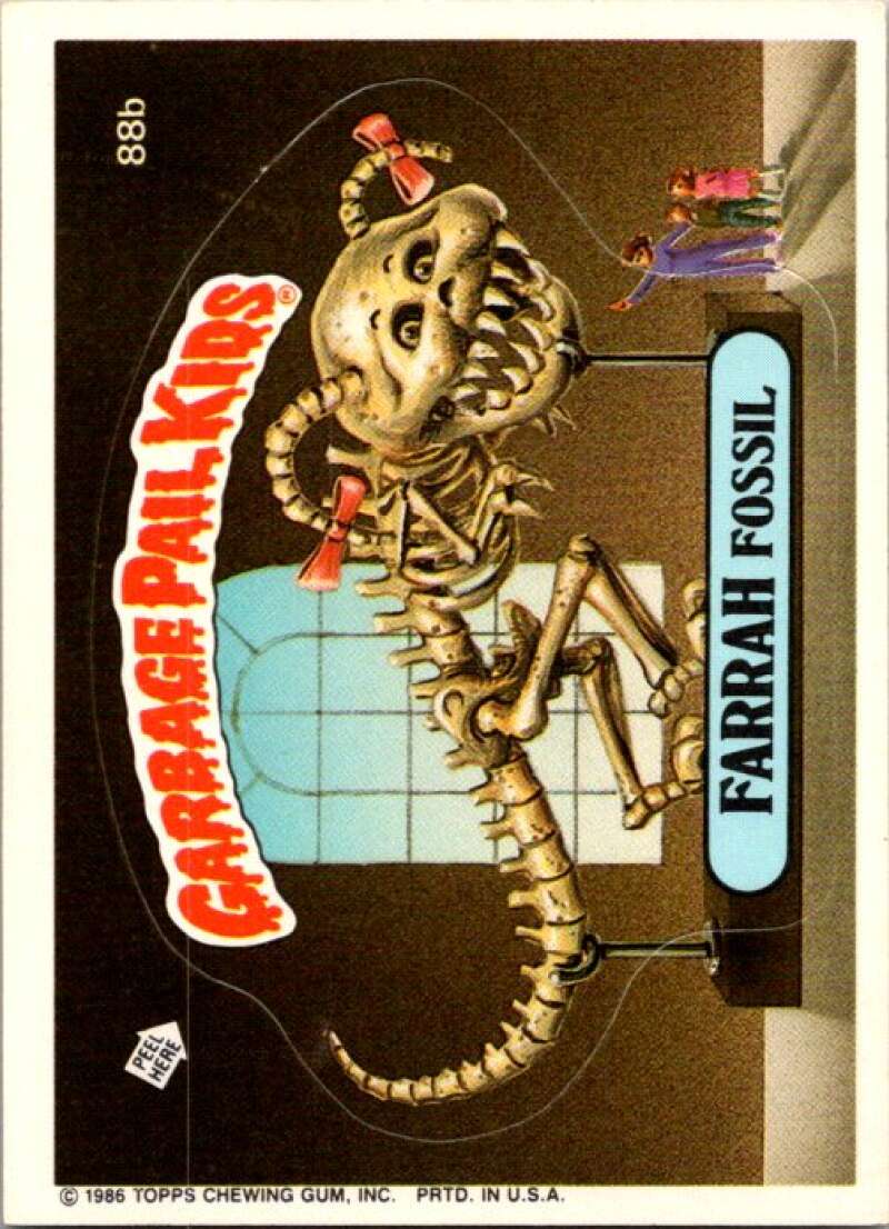 1986 Topps Garbage Pail Kids Series 3 #88b Farrah Fossil V72769 Image 1