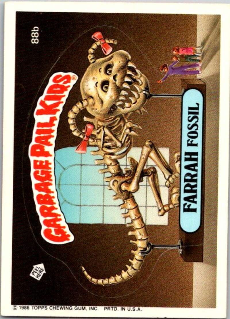 1986 Topps Garbage Pail Kids Series 3 #88b Farrah Fossil V72770 Image 1