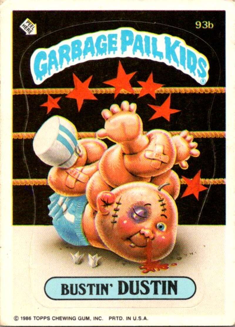 1986 Topps Garbage Pail Kids Series 3 #93b Bustin' Dustin V72792 Image 1