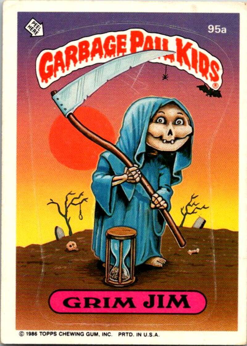 1986 Topps Garbage Pail Kids Series 3 #95a Grim Jim V72798 Image 1