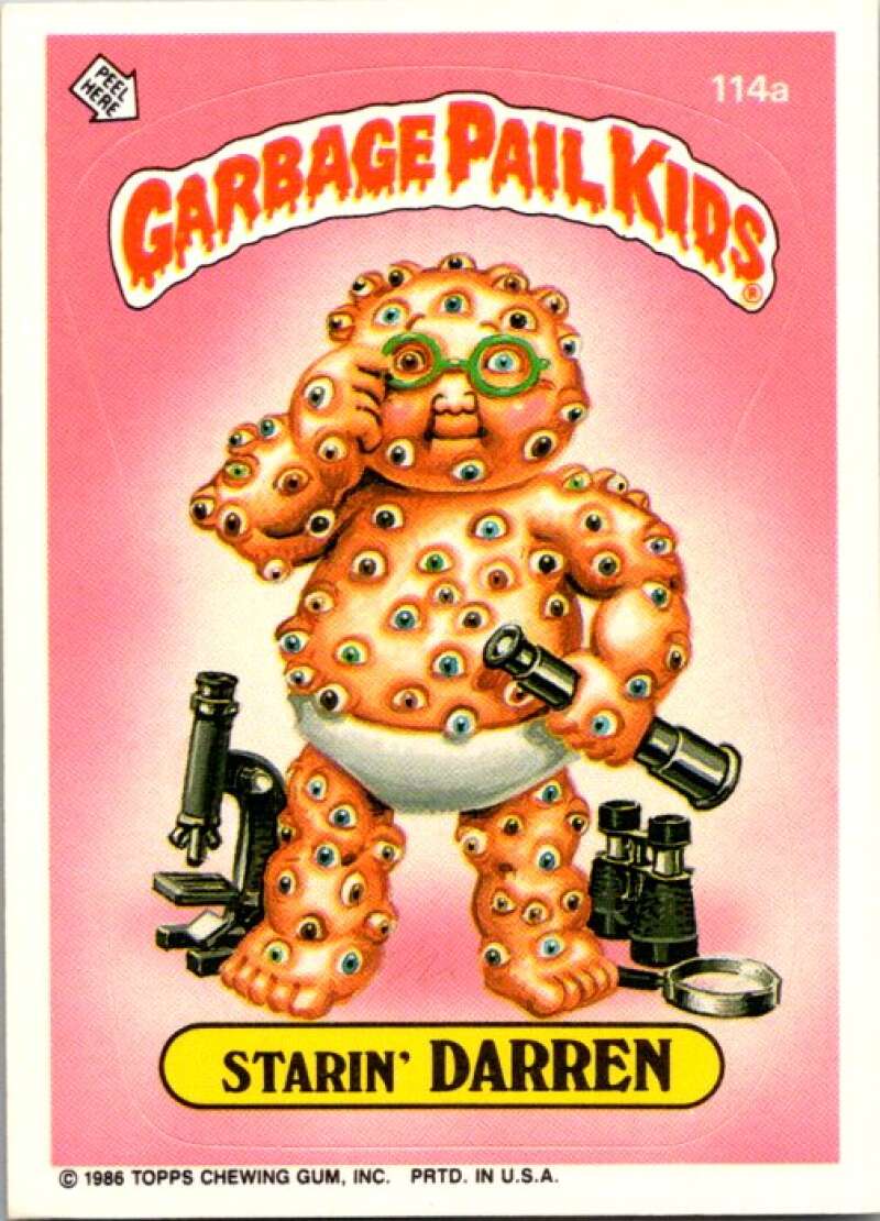 1986 Topps Garbage Pail Kids Series 3 #114a Starin' Darren V72866 Image 1