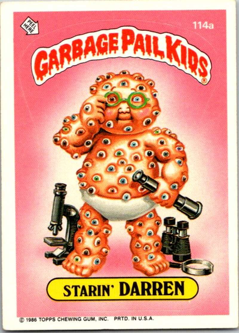 1986 Topps Garbage Pail Kids Series 3 #114a Starin' Darren V72867 Image 1
