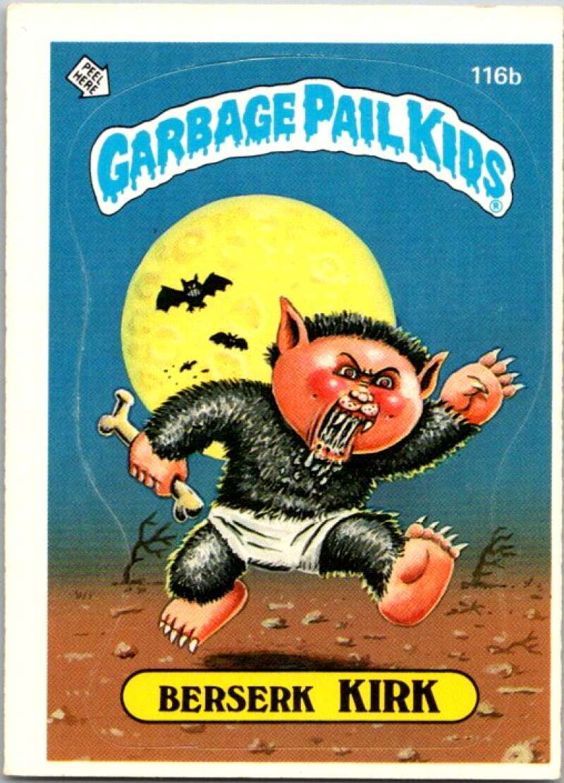 1986 Topps Garbage Pail Kids Series 3 #116b Berserk Kirk V72873 Image 1