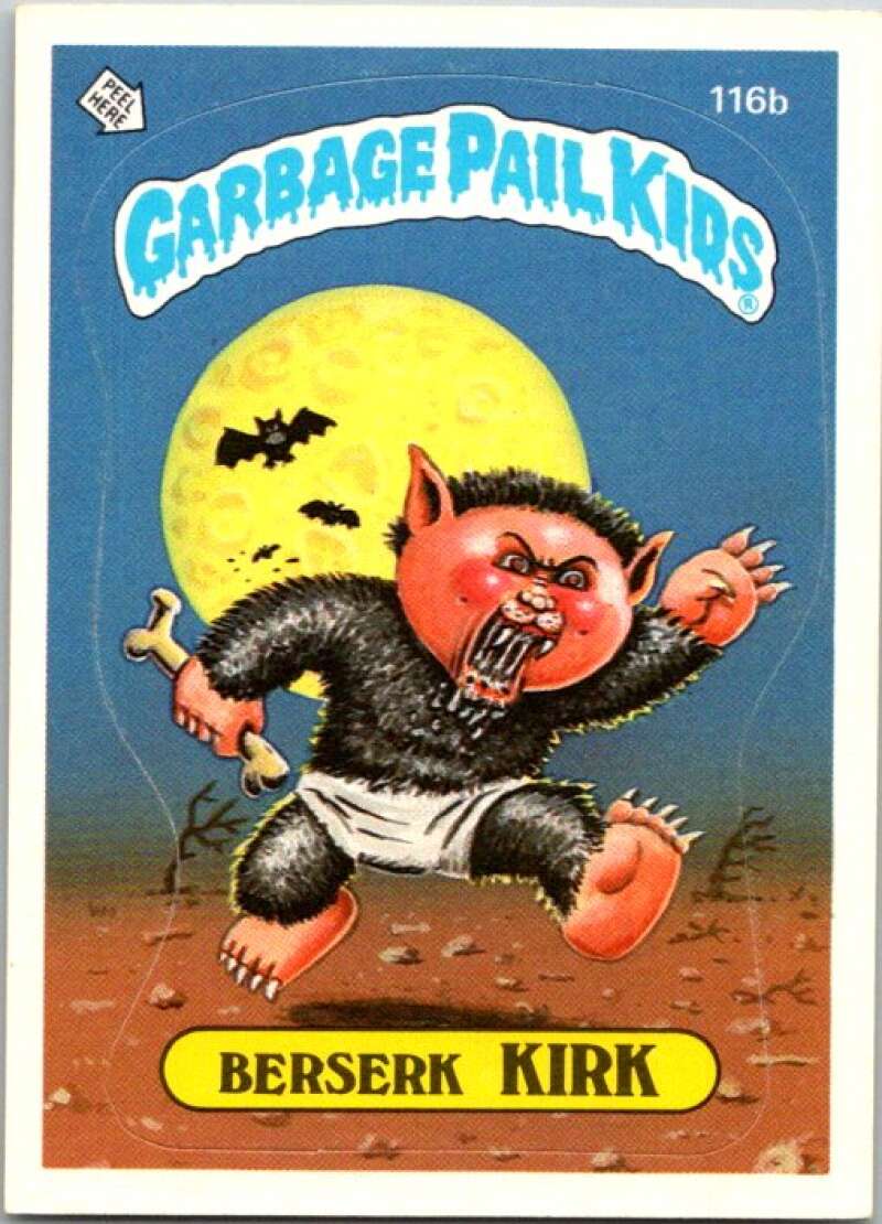 1986 Topps Garbage Pail Kids Series 3 #116b Berserk Kirk V72874 Image 1