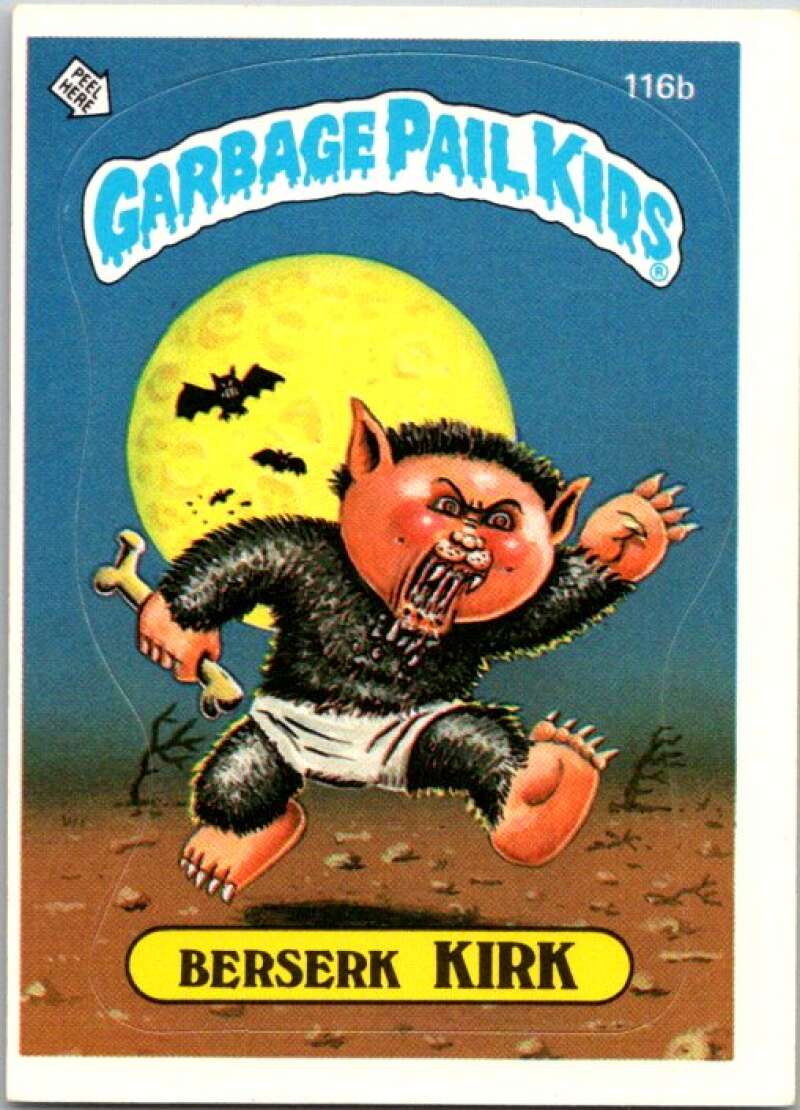 1986 Topps Garbage Pail Kids Series 3 #116b Berserk Kirk V72875 Image 1