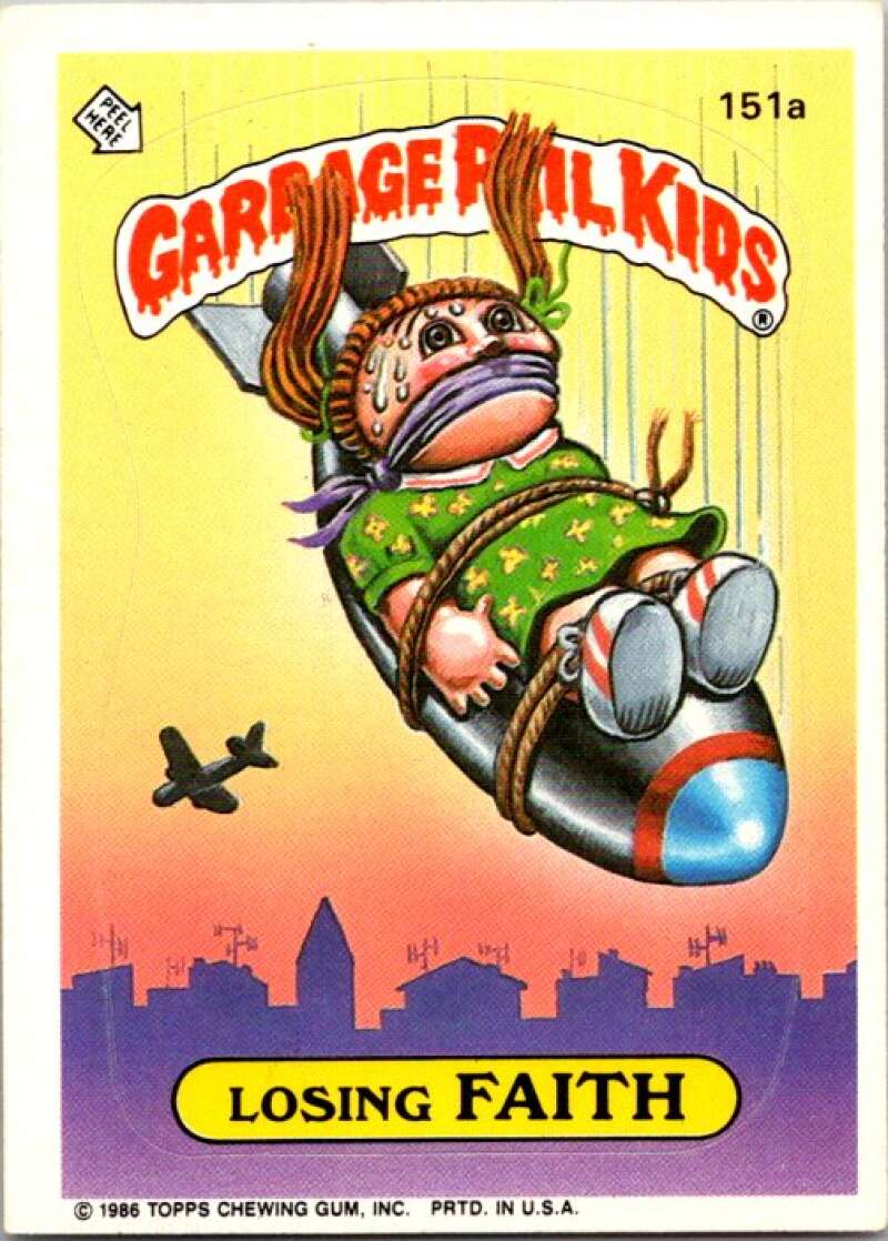 1986 Topps Garbage Pail Kids Series 4 #151A Losing Faith V72914 Image 1