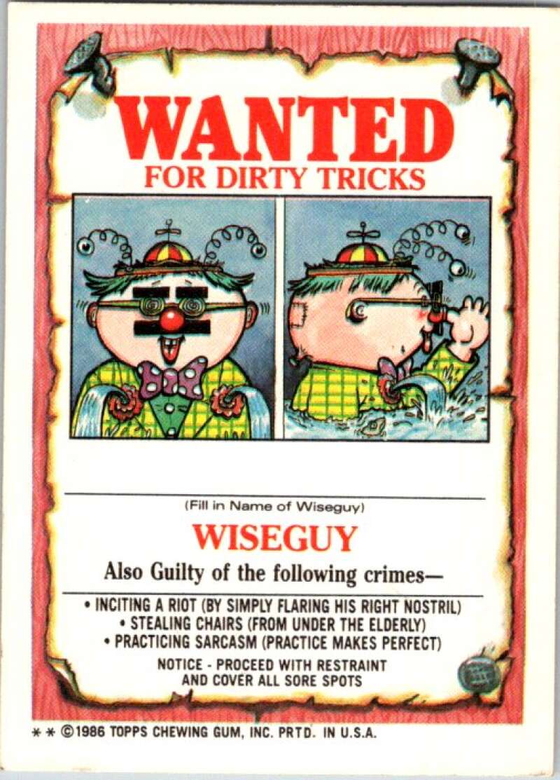 1986 Topps Garbage Pail Kids Series 4 #153B Duncan Pumpkin V72917 Image 2