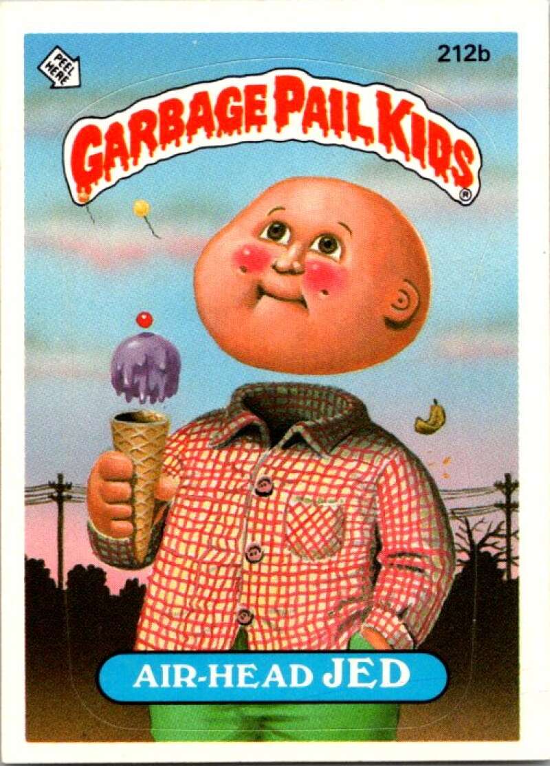 1986 Topps Garbage Pail Kids Series 6 #212B Air-Head Jed V72936 Image 1