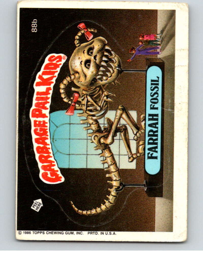 1986 Topps Garbage Pail Kids Series 3 #88b Farrah Fossil V72969 Image 1