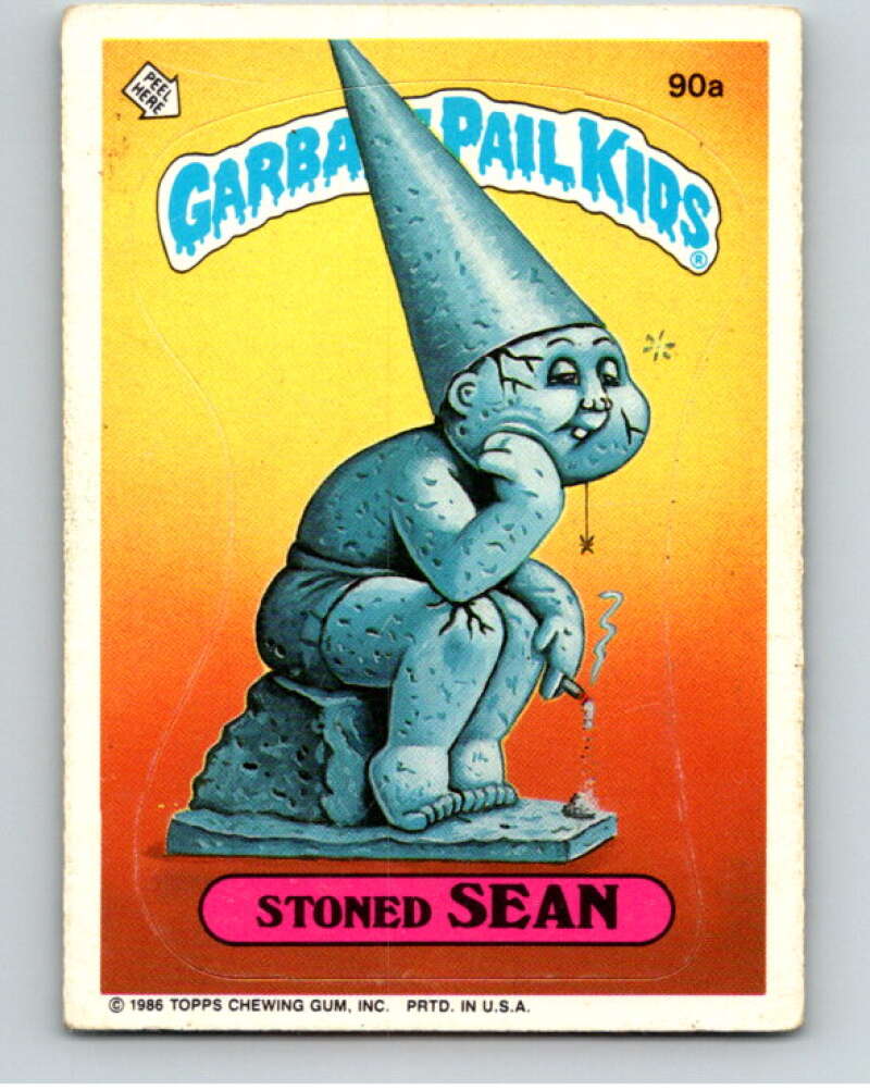 1986 Topps Garbage Pail Kids Series 3 #90a Stoned Sean V72972 Image 1