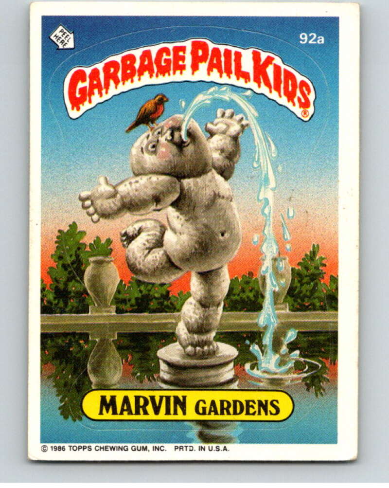 1986 Topps Garbage Pail Kids Series 3 #92a Marvin Gardens V72979 Image 1