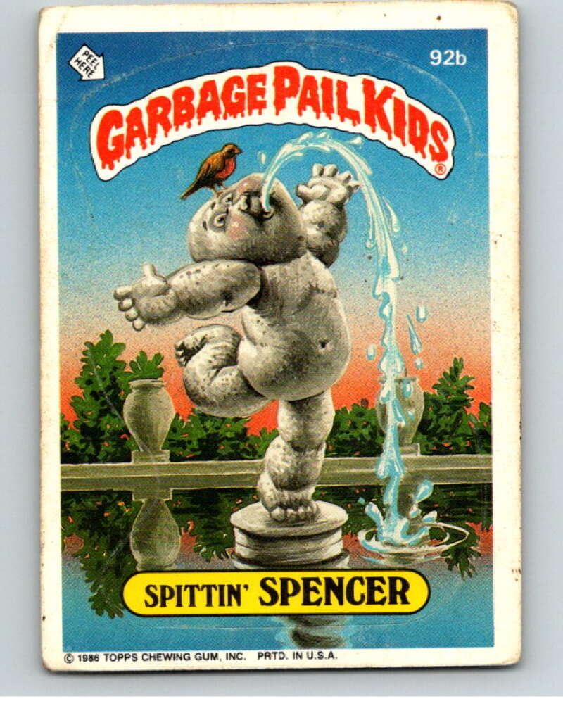 1986 Topps Garbage Pail Kids Series 3 #92b Spittin' Spencer V72980 Image 1