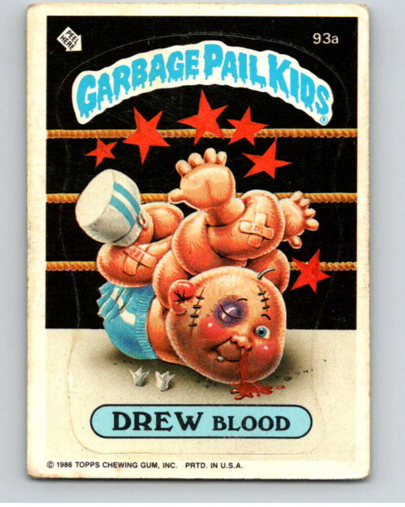 1986 Topps Garbage Pail Kids Series 3 #93a Drew Blood V72982 Image 1