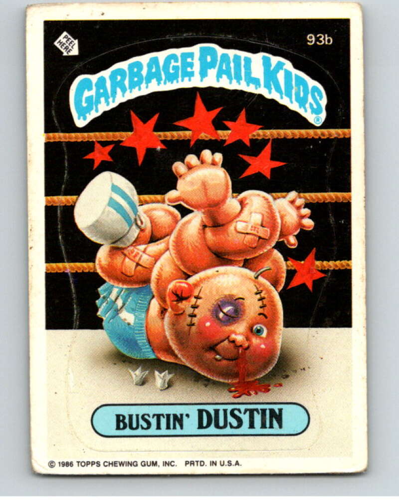 1986 Topps Garbage Pail Kids Series 3 #93b Bustin' Dustin V72984 Image 1