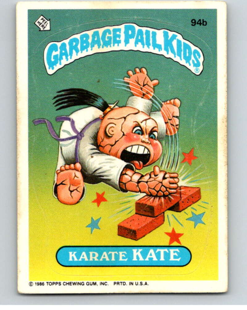 1986 Topps Garbage Pail Kids Series 3 #94b Karate Kate V72986 Image 1