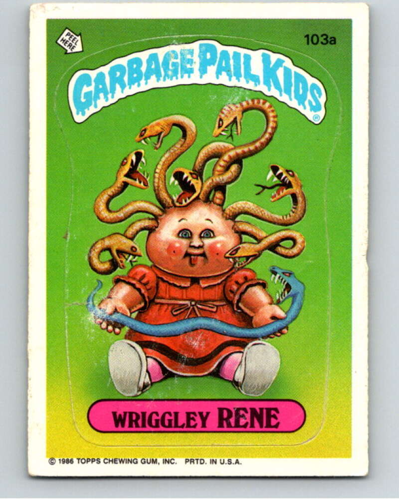 1986 Topps Garbage Pail Kids Series 3 #103a Wriggley Rene V73003 Image 1
