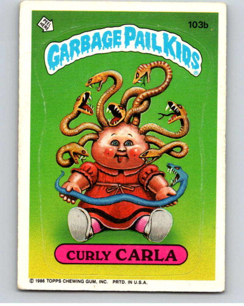 1986 Topps Garbage Pail Kids Series 3 #103b Curly Carla V73004 Image 1