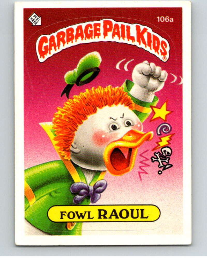 1986 Topps Garbage Pail Kids Series 3 #106a Fowl Raoul V73010 Image 1