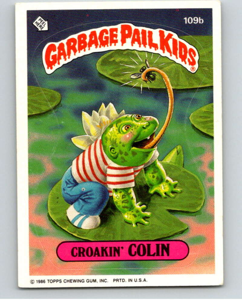 1986 Topps Garbage Pail Kids Series 3 #109b Croakin' Colin V73018 Image 1