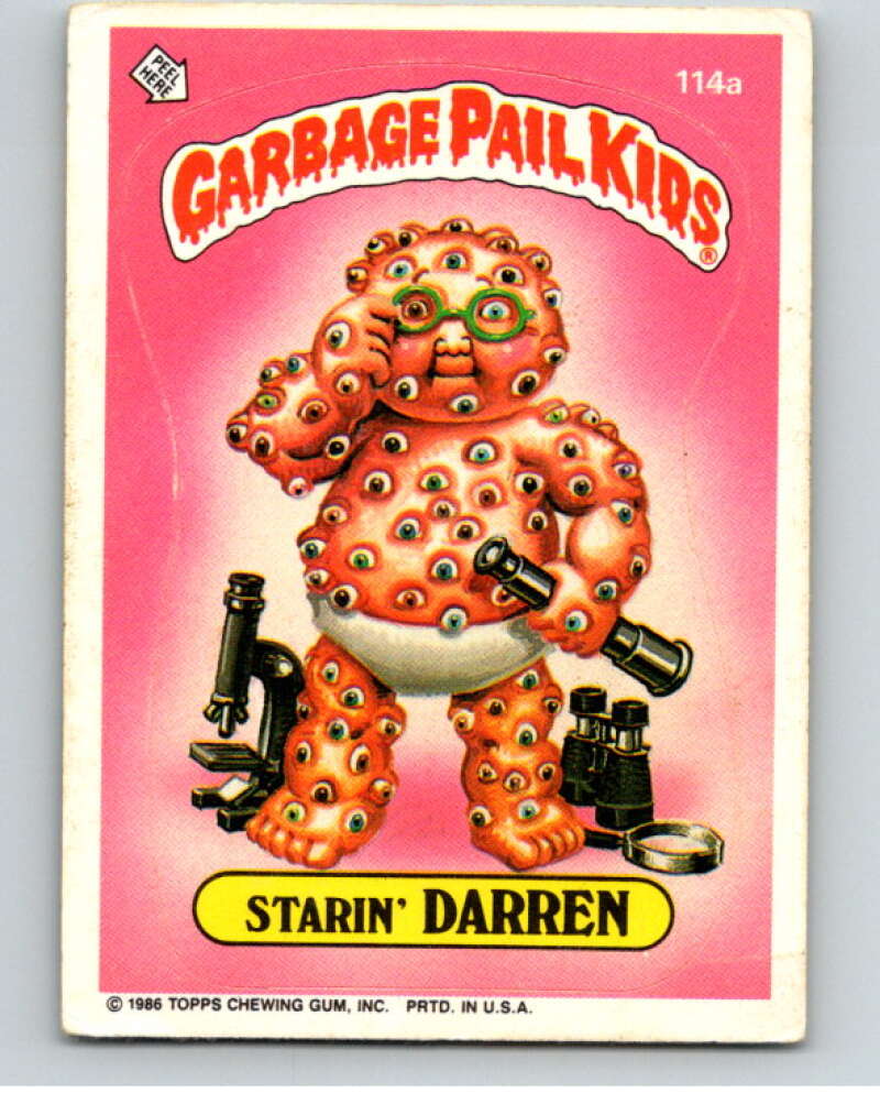 1986 Topps Garbage Pail Kids Series 3 #114a Starin' Darren V73028 Image 1