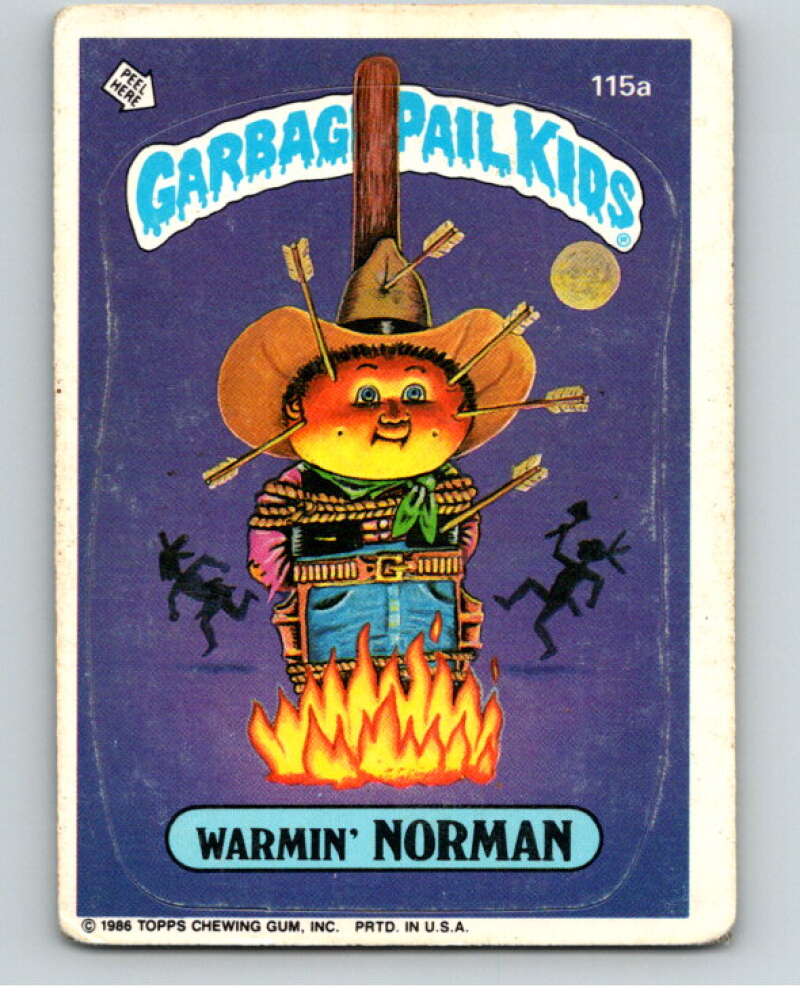 1986 Topps Garbage Pail Kids Series 3 #115a Warmin' Norman V73030 Image 1