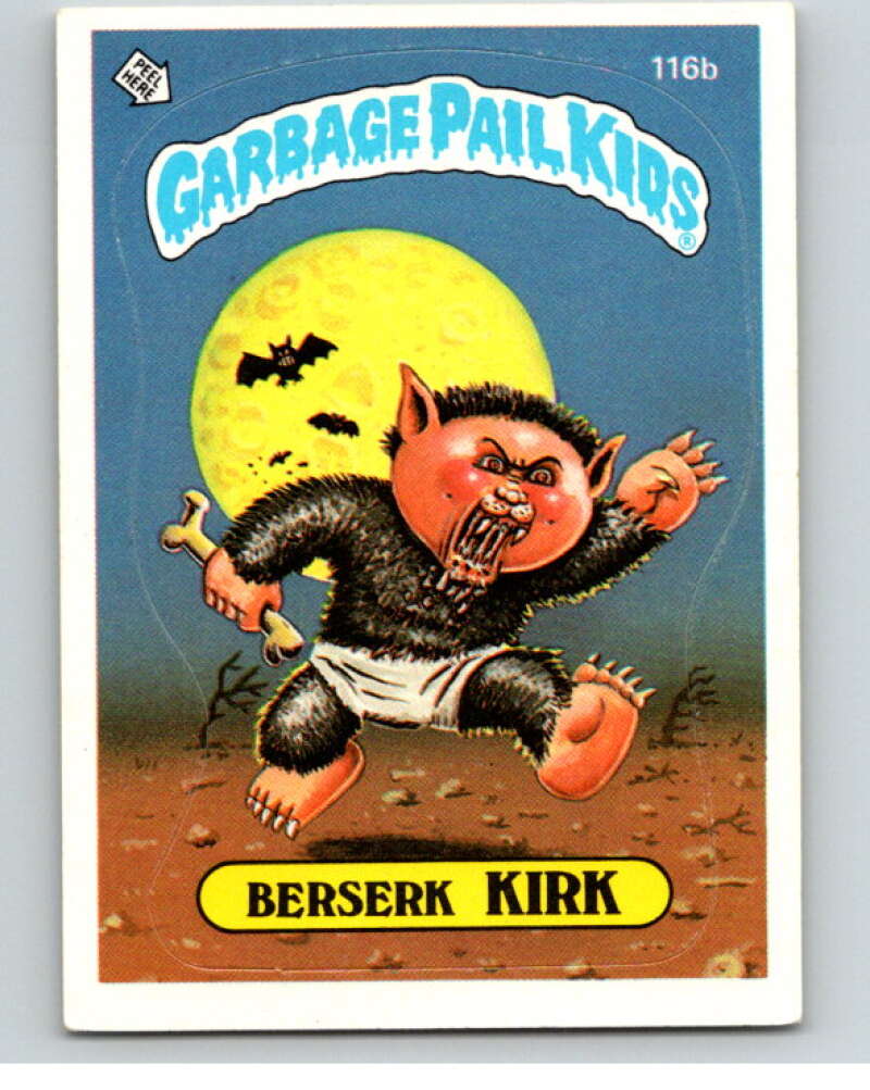 1986 Topps Garbage Pail Kids Series 3 #116b Berserk Kirk V73035 Image 1