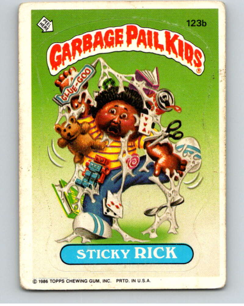 1986 Topps Garbage Pail Kids Series 3 #123b Sticky Rick V73052 Image 1